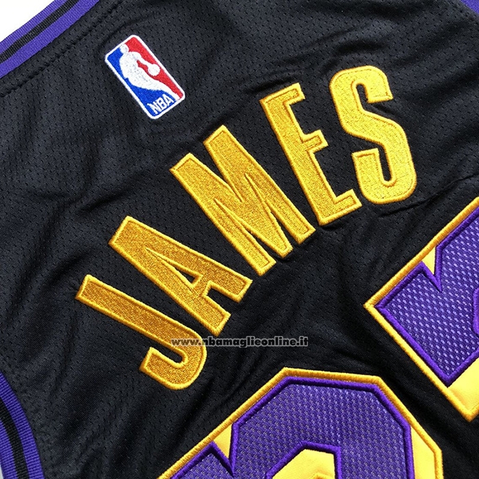 Maglia Los Angeles Lakers Lebron James No 23 Citta 2025-26 Nero